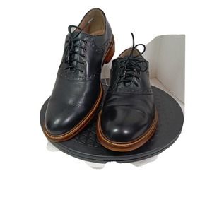 Aston Grey Tokyo Men's Oxfords Wing Tip Black Leather Dress Shoes Size 9.5
